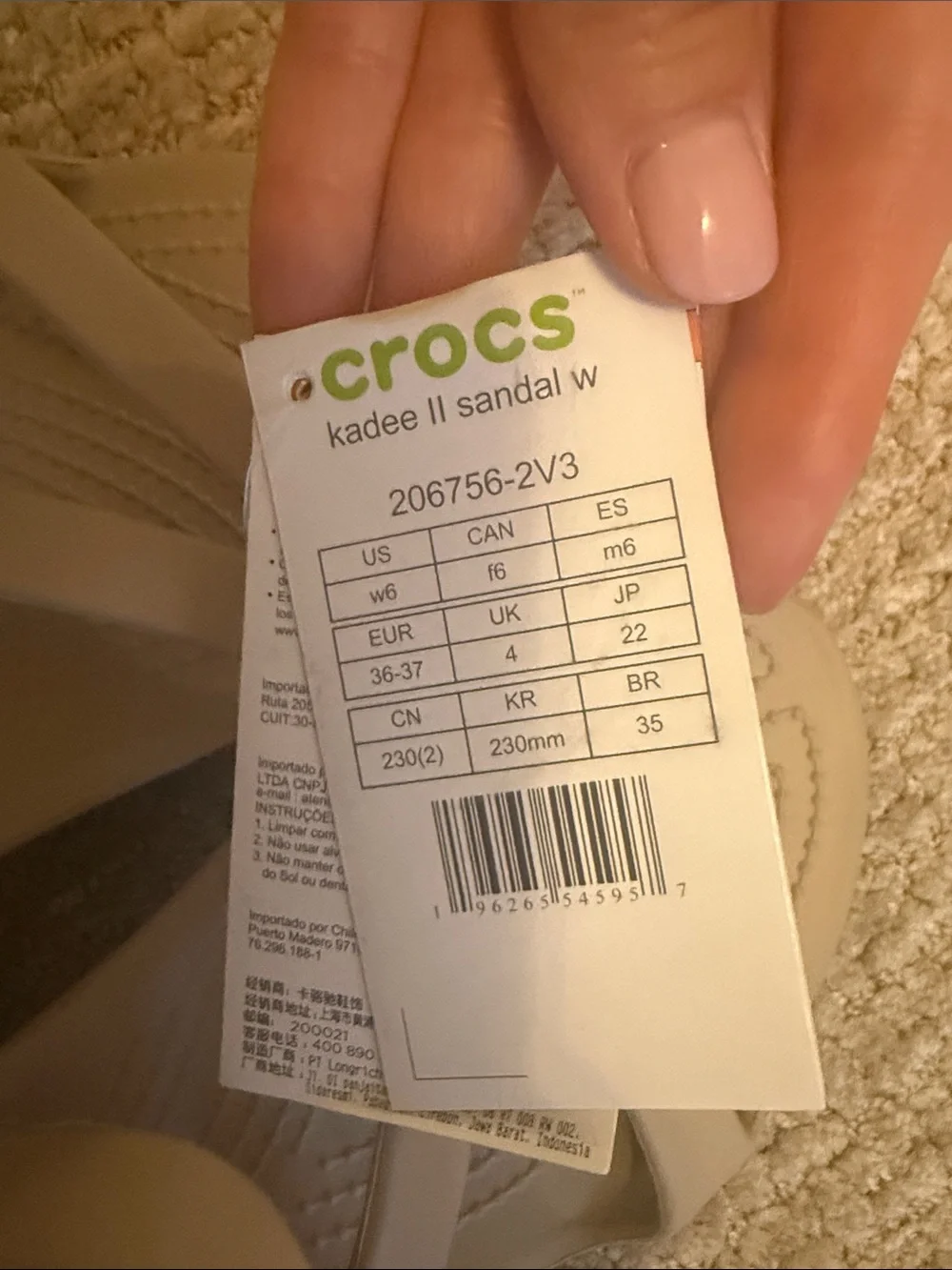 CROCS Women’s Strappy Slide Sandals — Light Taupe